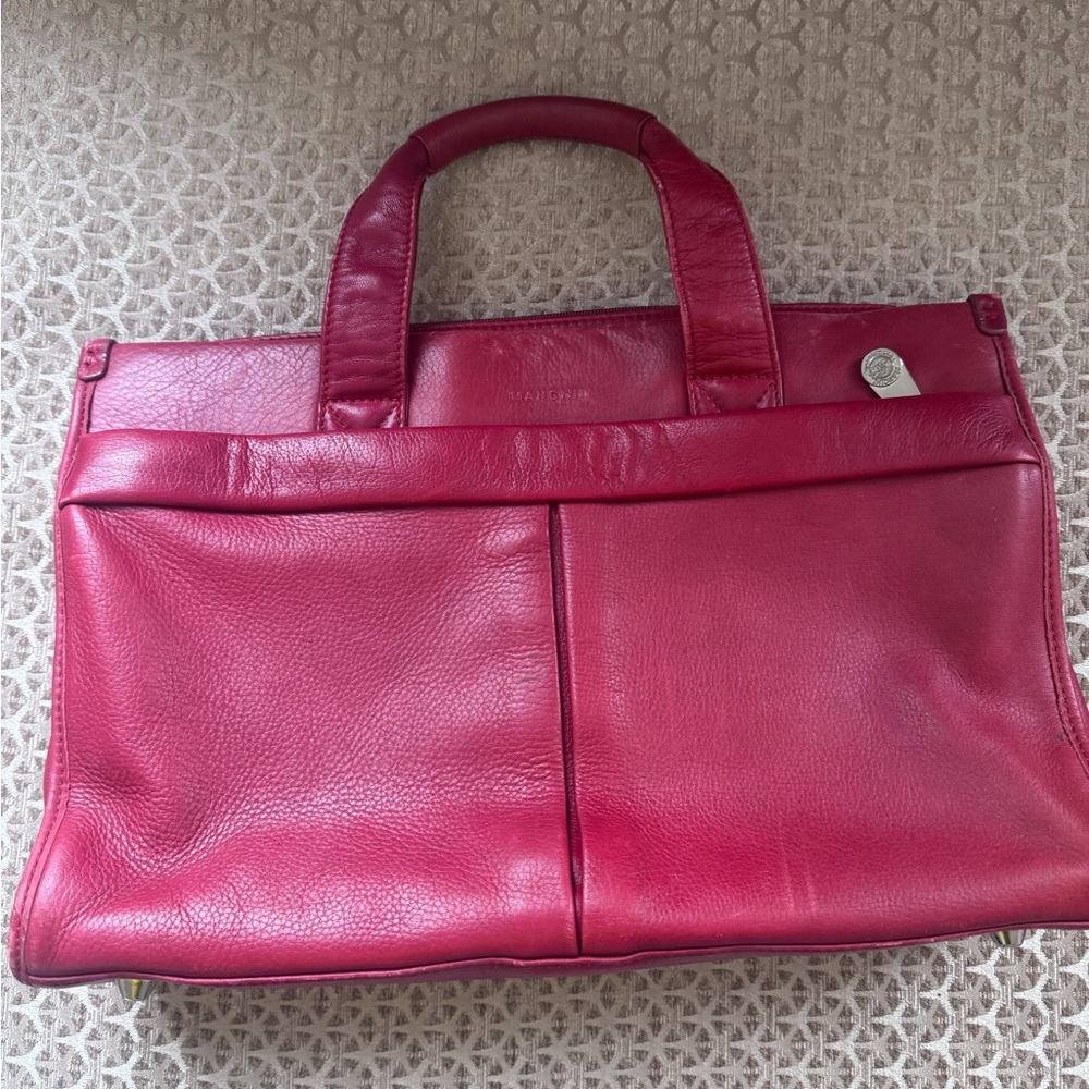 Mancini Leather laptop bag red